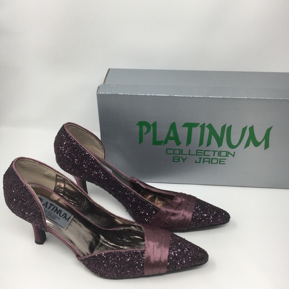 Platinum Collection by Jade Purple  Glitter Satin - Picture 1 of 16